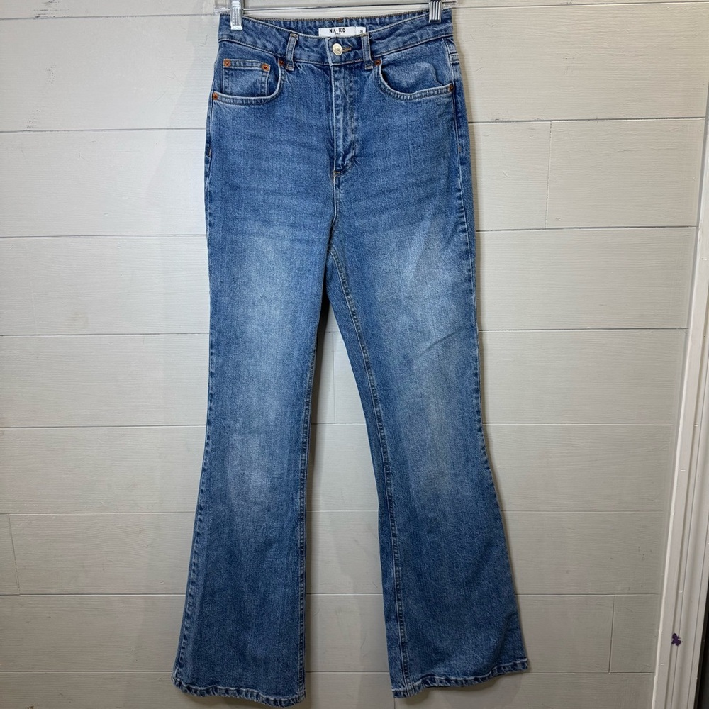 NA-KD | Women's Flare Leg Blue Jeans Size EU 34 US 28